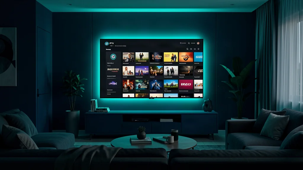 IPTV Stream app interface on a Smart TV