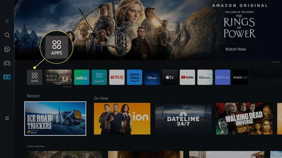 Open the Samsung Apps Store on your Smart TV